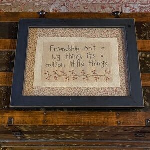 Framed Friendship Quote Art in Black and Cream